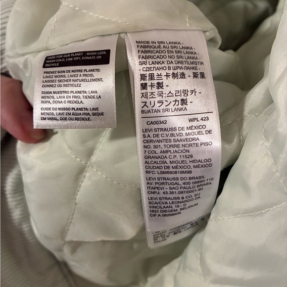 Levi's Mint Green Corduroy Sherpa Collar Cropped Trucker Jacket Grunge EUC XL - Picture 10 of 11